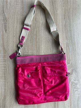 Coach Satin Crossbody Bag Vintage Pink